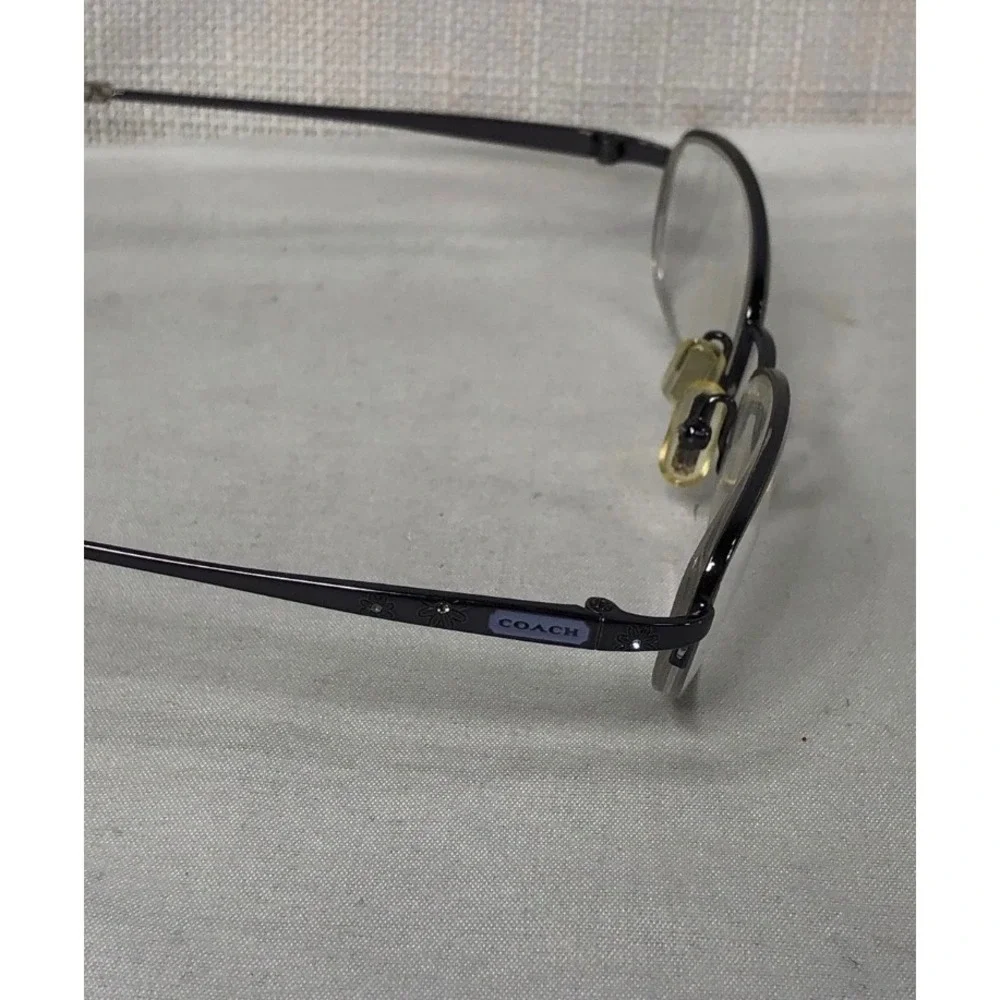 Coach Juliet 127 Slate Semi Rimless Eyeglasses Frames Rhinestone Floral Women